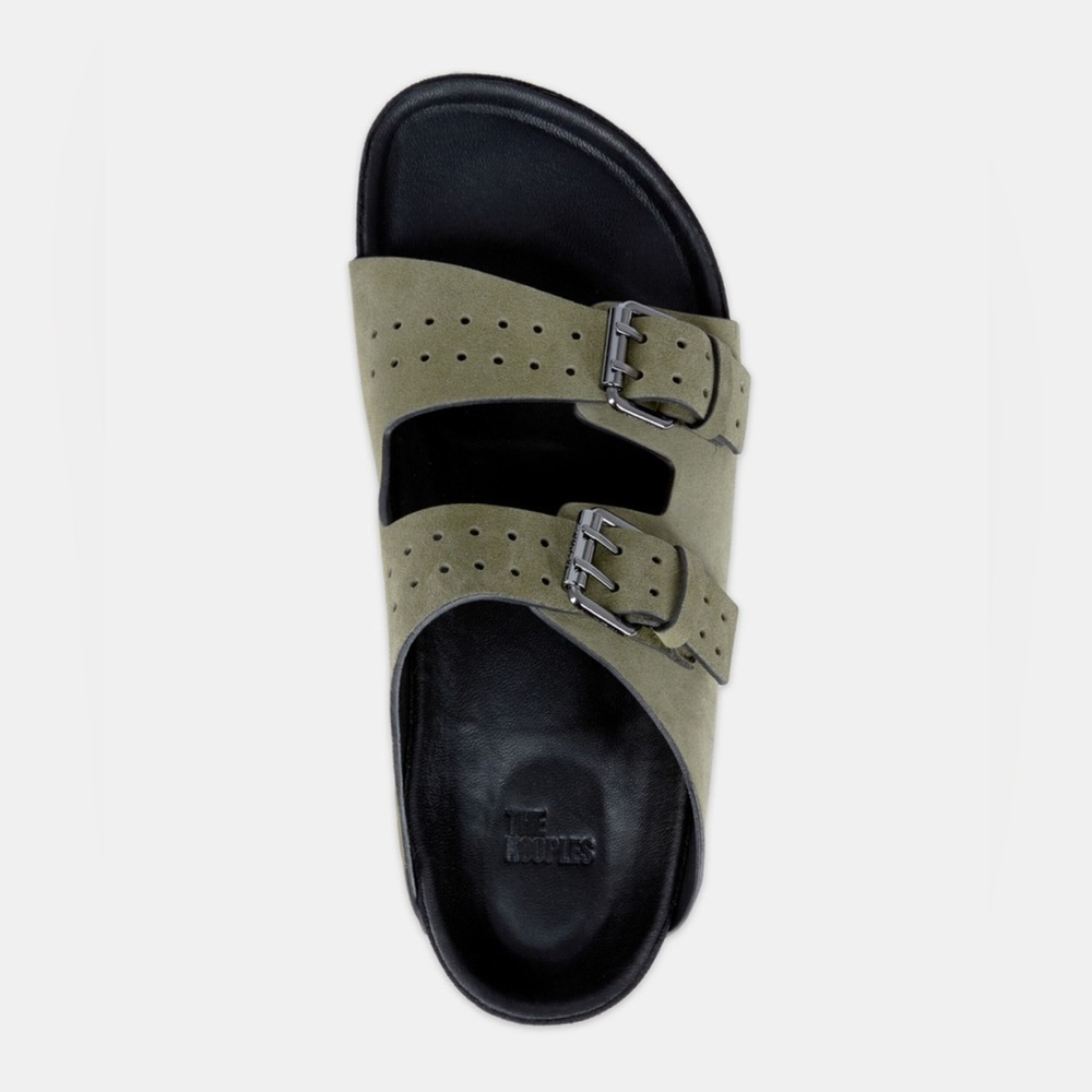 The Kooples Khaki Leather Sandals